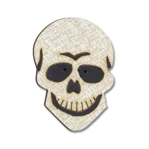 Botton Madeira Patchwork Caveira