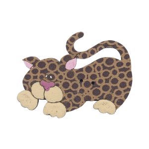 Botton Madeira Patchwork Onça