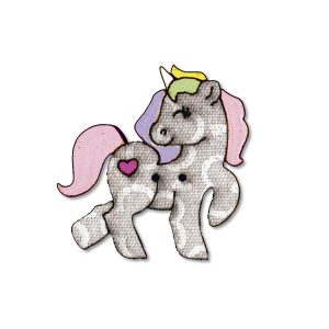 Botton Madeira Patchwork Unicórnio