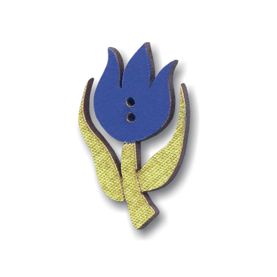 _0099_002214 Botão Madeira Patchwork Tulipa roxa