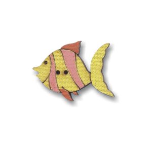 Botão Madeira Patchwork Peixinho laranja