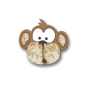 Botão Madeira Patchwork Macaquinho