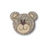 Botão Madeira Patchwork Rostinho Urso