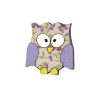 Botão Madeira Patchwork Corujinha lilás