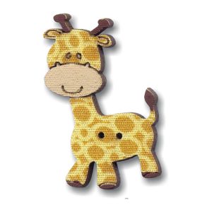 Botão Madeira Patchwork Girafa