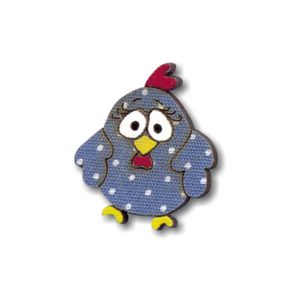 Botão Madeira Patchwork Galinha Pintadinha