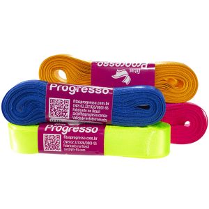 peças de fitas de cetim progresso