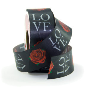 Fita Cetim Estampada Love 6200