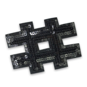 Aplique Tecido Hashtag c/Paetê