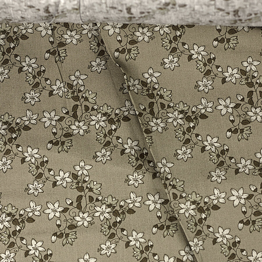 Tecido tricoline fio 40 em tons de azul com estampa ramos de flores tipo margarida Tecido tricoline fio 40 em tons de azul com estampa ramos de flores tipo margarida