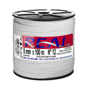 Elástico Chato Trançado Poliéster 8mm