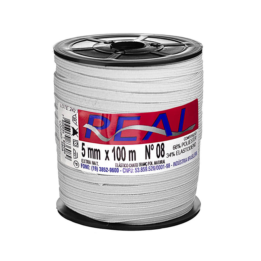 Elástico Chato Trançado Poliéster 5mm Elástico Chato Trançado Poliéster 5mm