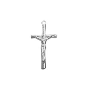 Pingente 39 Zamac Jesus na Cruz Prateado
