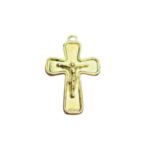 Pingente 40 Zamac Jesus na Cruz Dourado