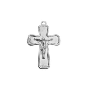 Pingente 41 Zamac Jesus na Cruz Prata