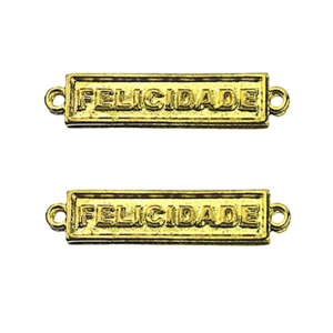 Plaquinha Felicidade Mod.87 34mm Dourado