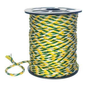 Cordão Trançado Poliéster 4mm Verde, Amarelo e Branco