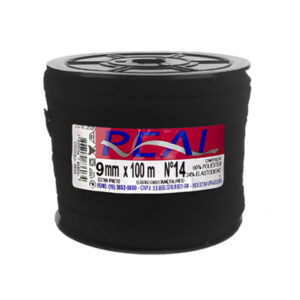 Elástico Chato Real Trançado Poliéster nº 14 Preto