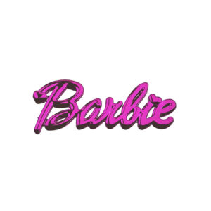 Aplique Barbie Nome Rosa Metalizado
