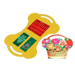 Kit Agulheiro Cesta Costura 19 Agulhas Manuais e 1 Passador Linha
